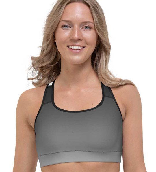 Black Gray Sports Bra