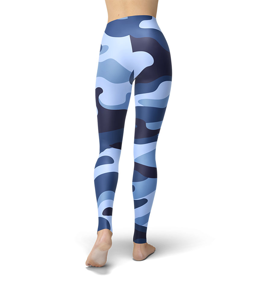 Blue Camo Yoga Pants Action Curves