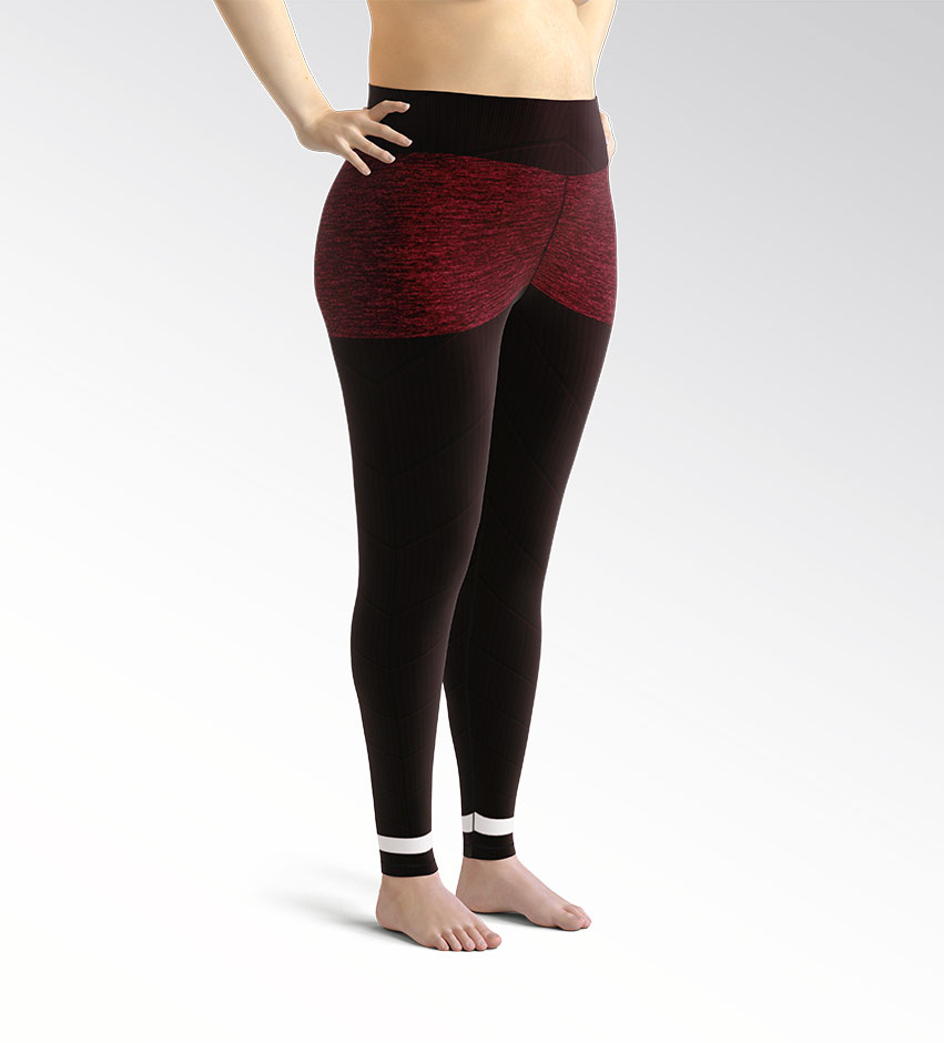 Burgundy Sock Plus Size Leggings Front Right