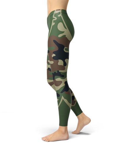 Camo and Green Yoga Pants Left
