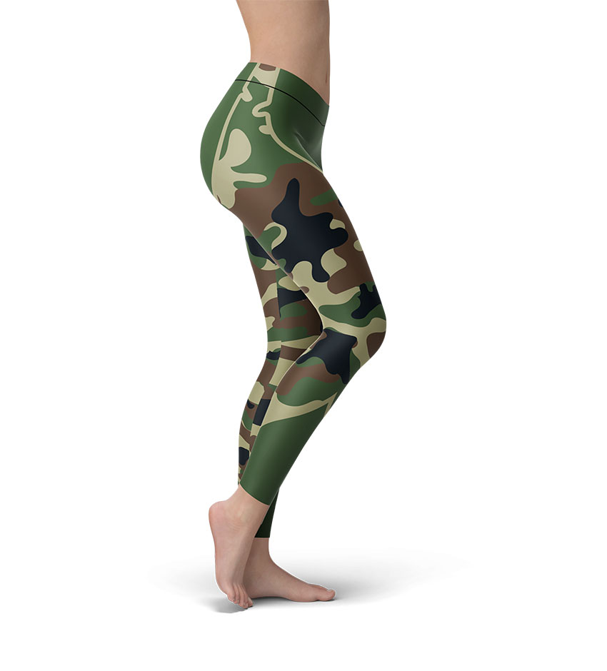 Camo and Green Yoga Pants Pose Camo and Green Yoga Pants Pose
