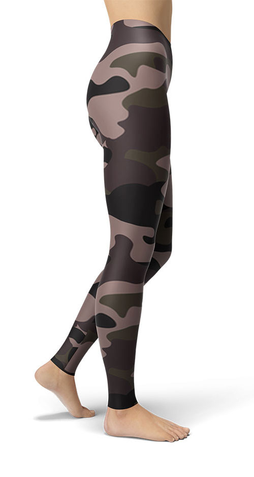 Dark Camo Yoga Pants Action Curves