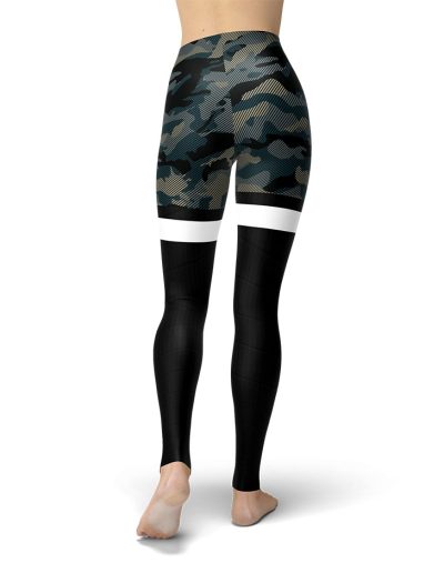 Camo Jungle Thigh High Stocking Yoga Pants Back